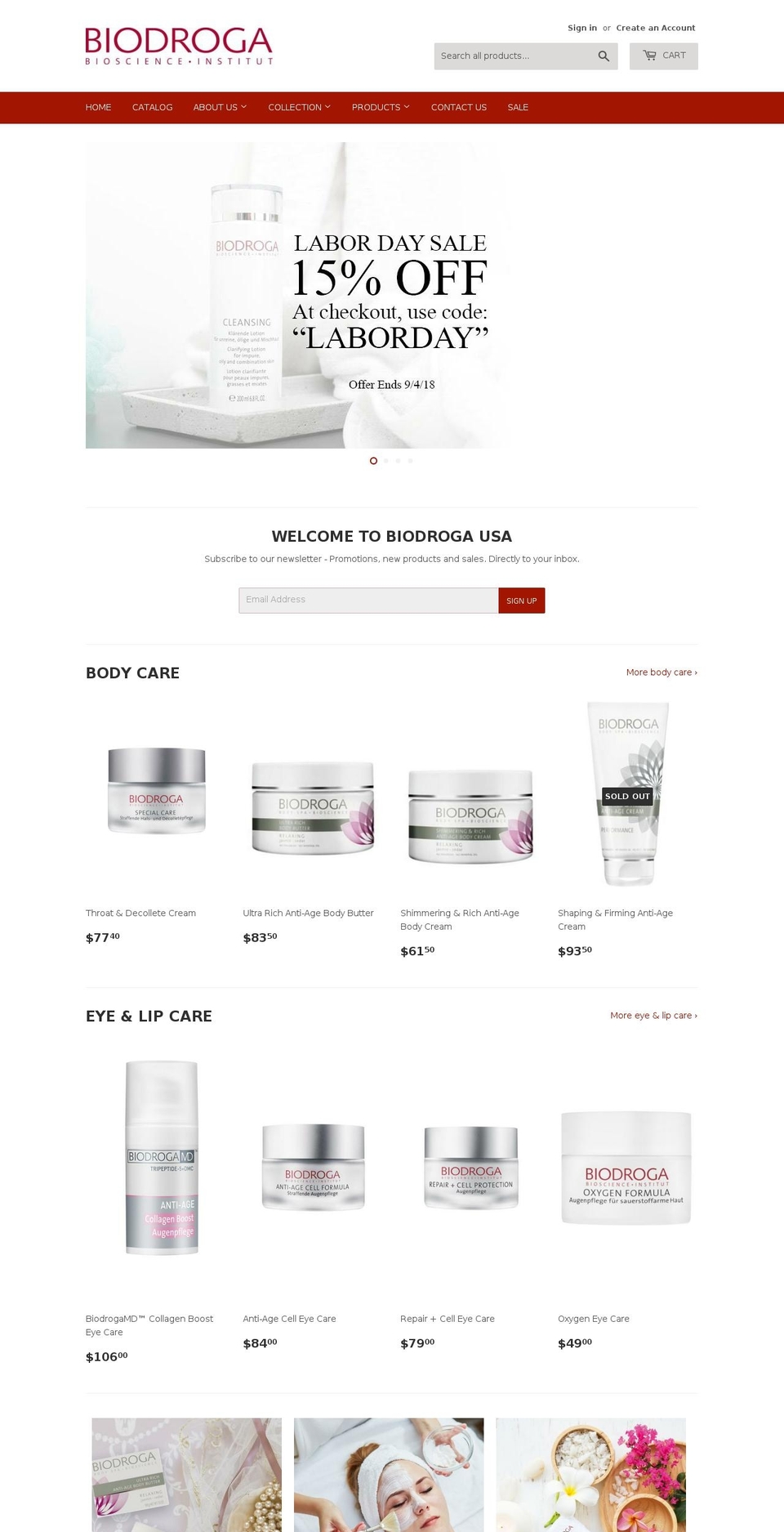 biodrogainstitute.com — Shopify storefront screenshot