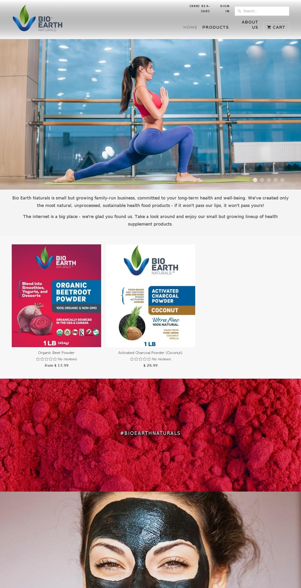 bioearthnatural.com — Shopify storefront screenshot