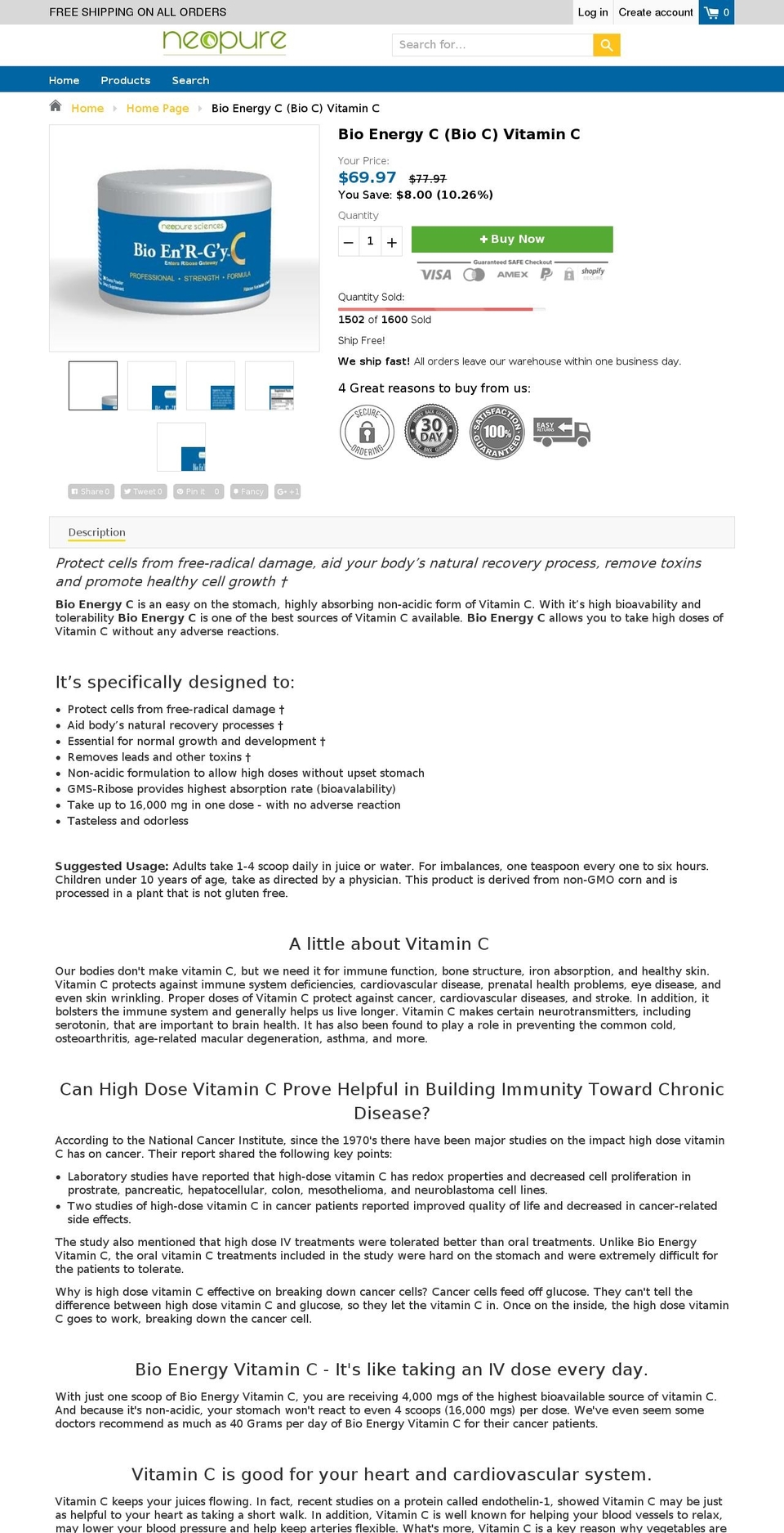 bioenergyc.com — Shopify storefront screenshot