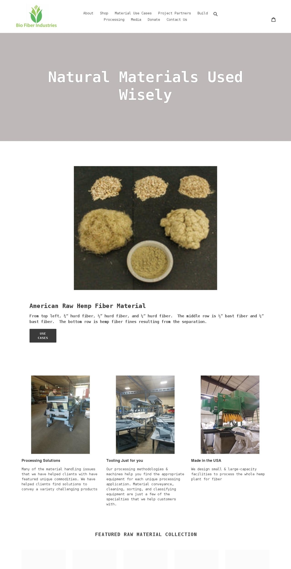 biofiberindustries.com shopify website screenshot