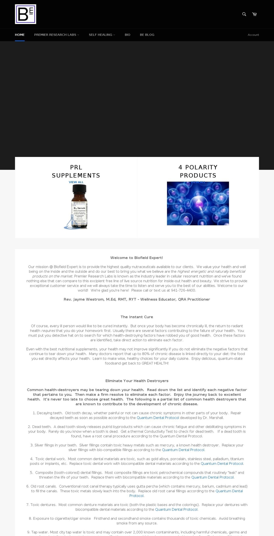 biofieldexpert.com shopify website screenshot