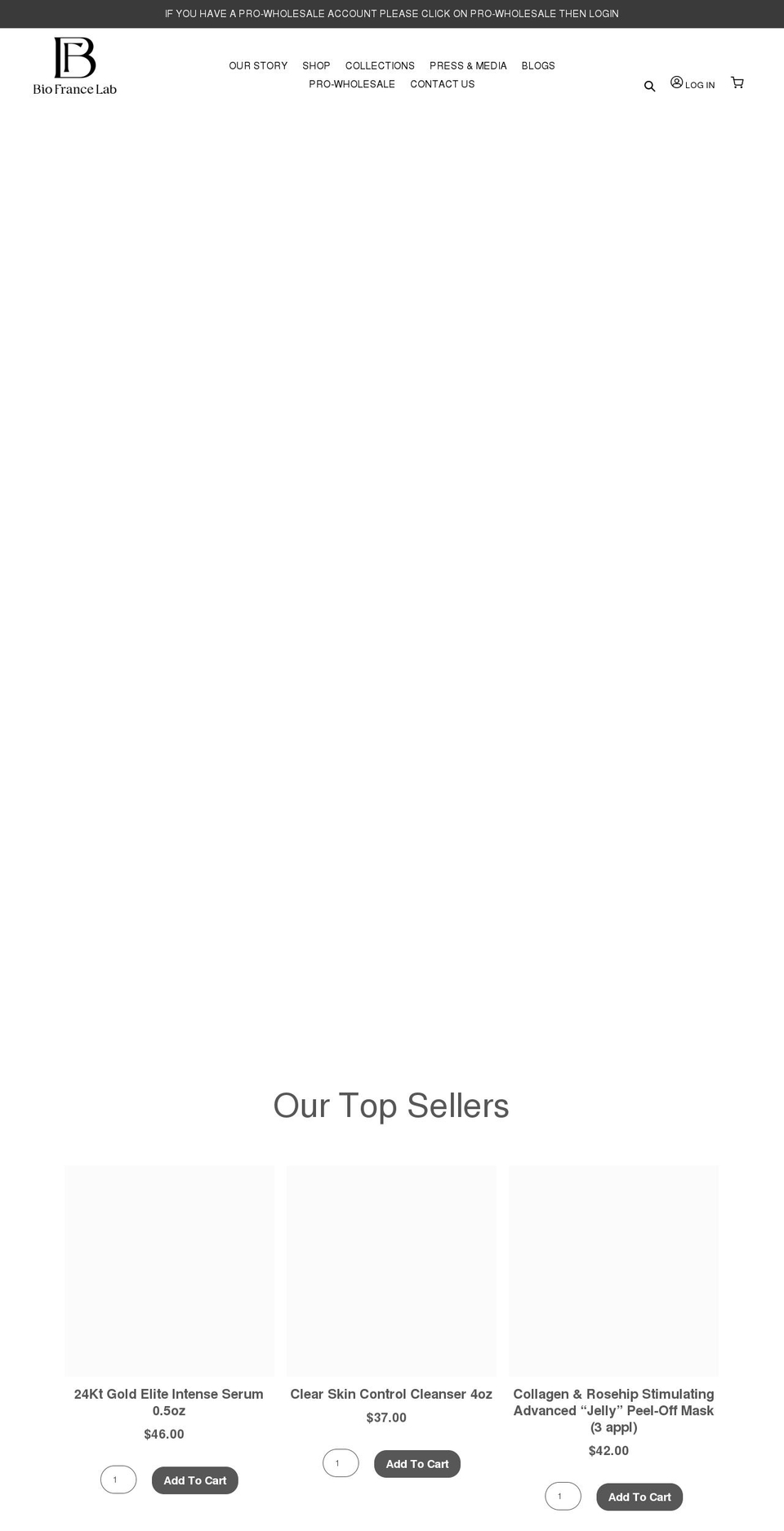 biofrancelab.com shopify website screenshot
