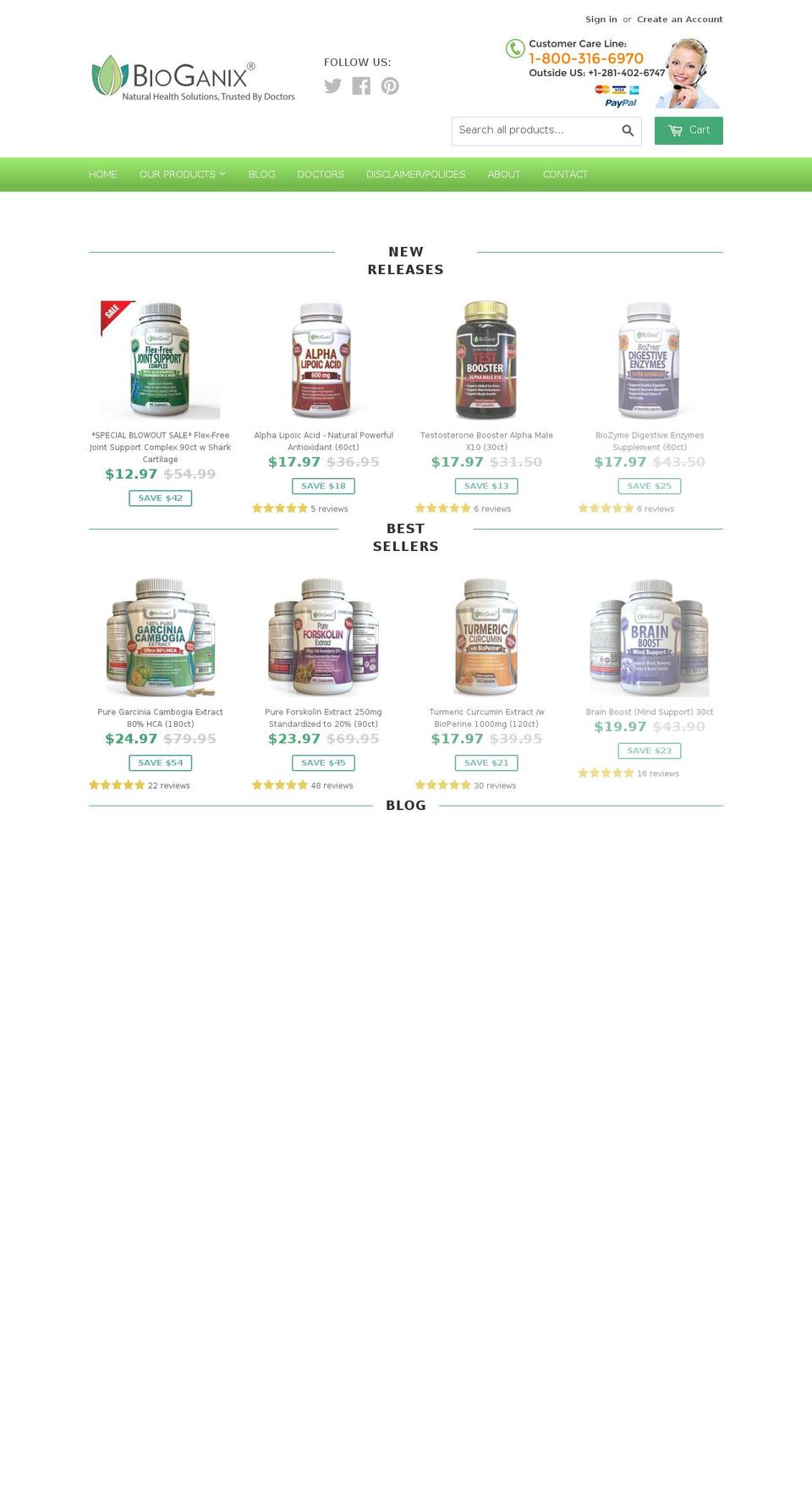 bioganix.com shopify website screenshot