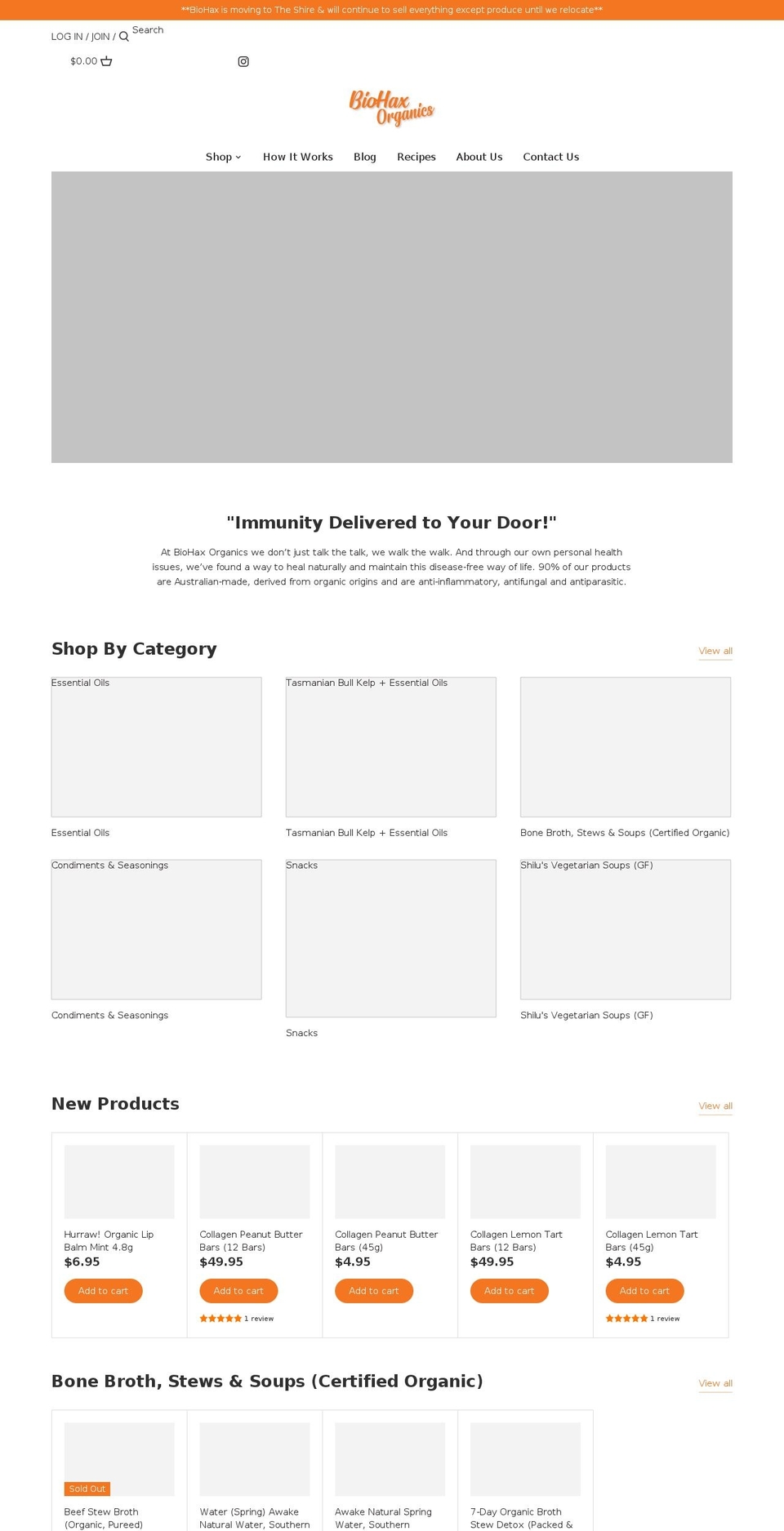 biohax.com.au shopify website screenshot