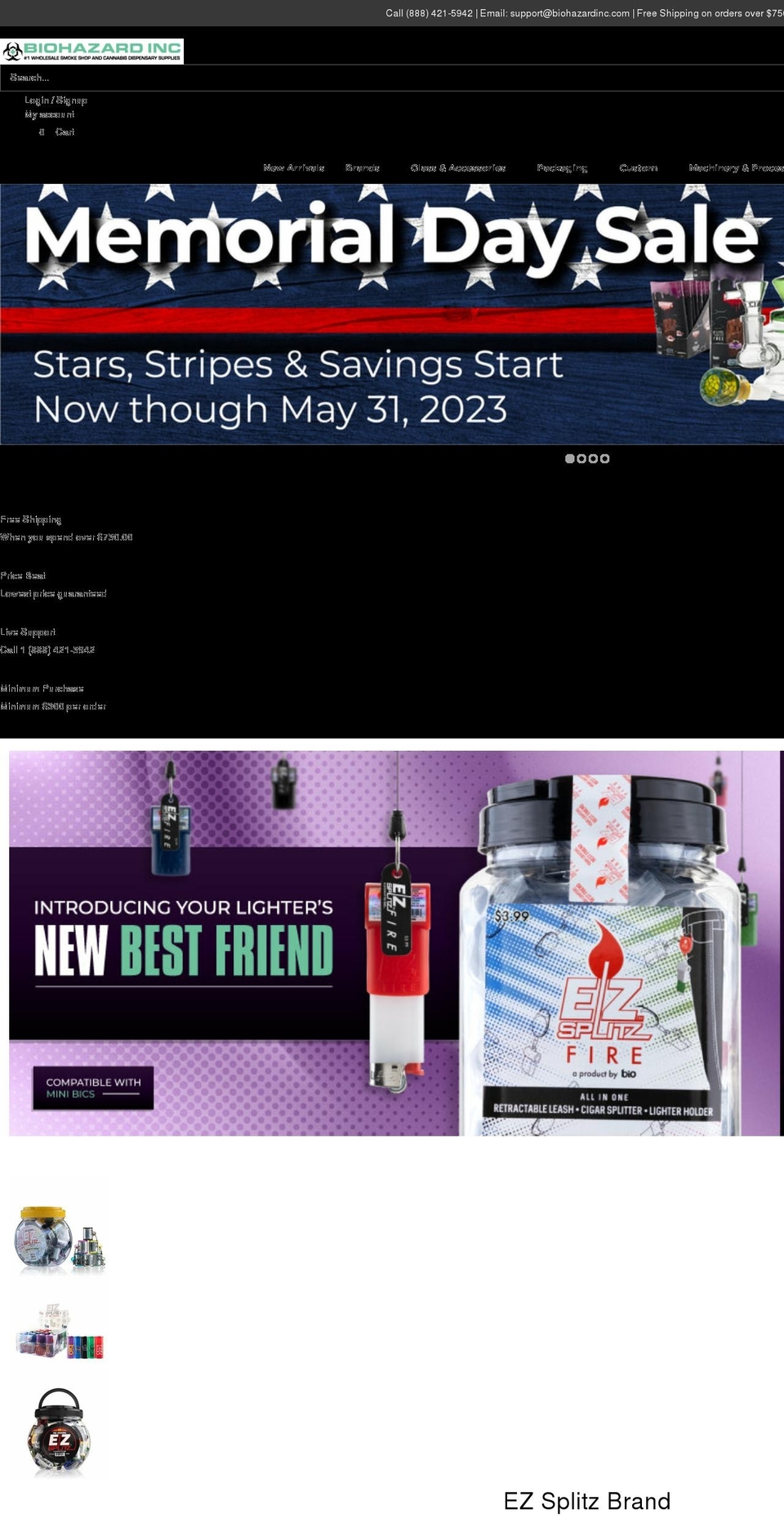 biohazardinc.com shopify website screenshot