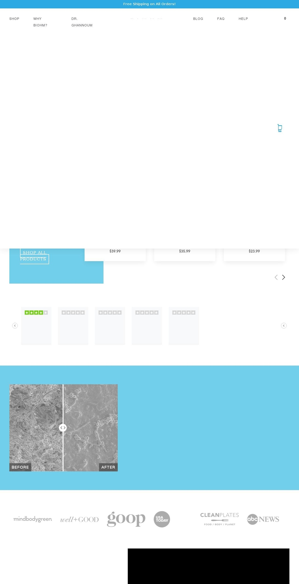 biohmhealth.com shopify website screenshot
