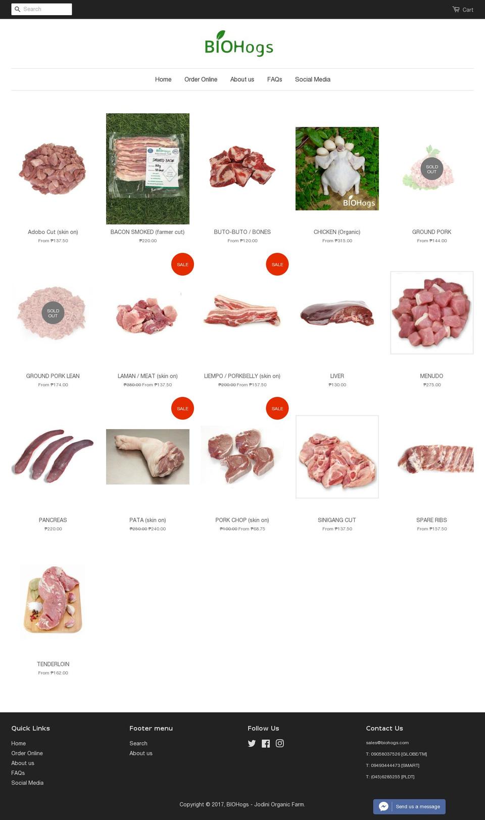 biohogs.com shopify website screenshot