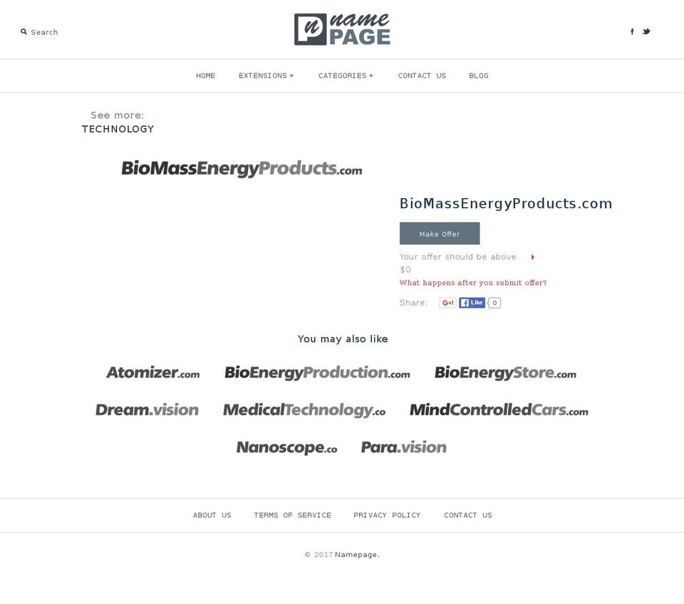 biomassenergyproducts.com shopify website screenshot