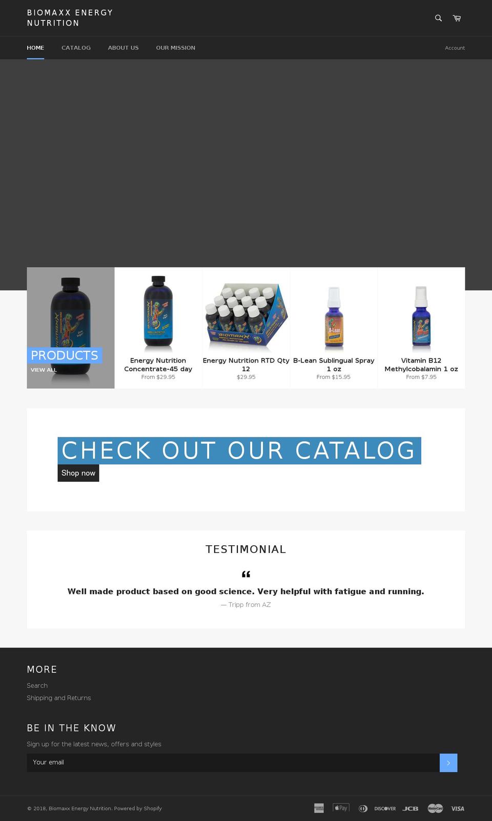 biomaxxenergy.com shopify website screenshot