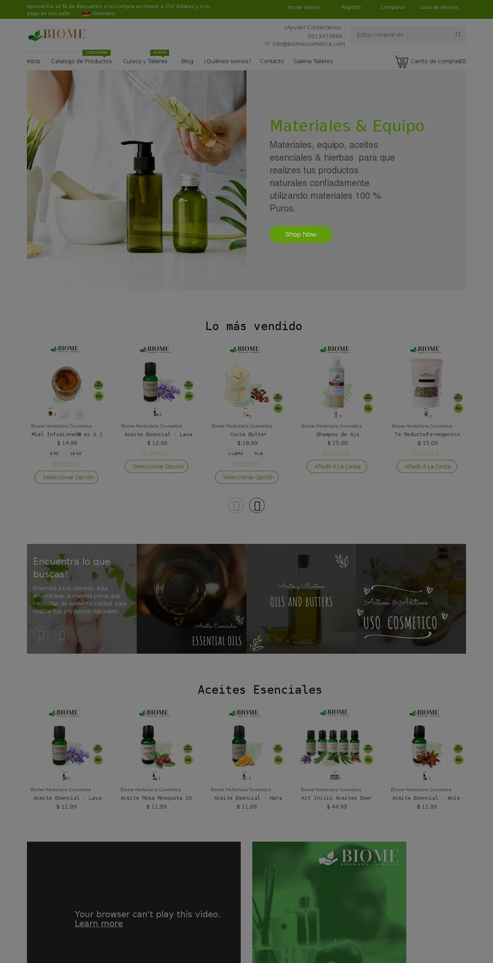 biomecosmetica.com — Shopify storefront screenshot