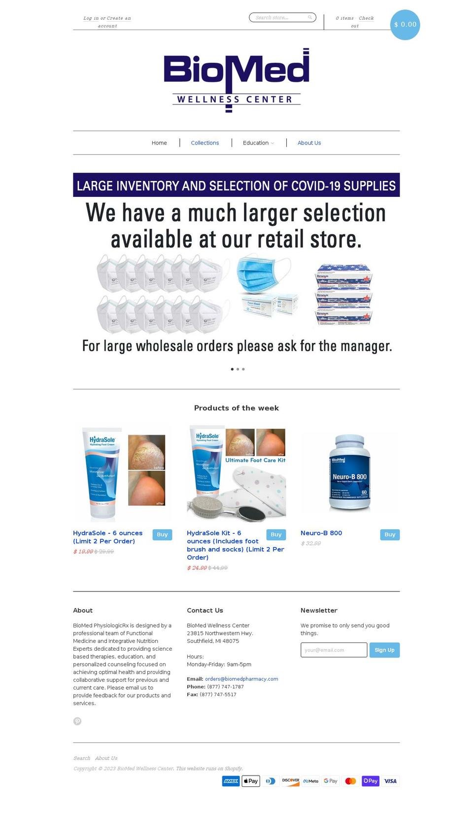 biomedholistic.com — Shopify storefront screenshot