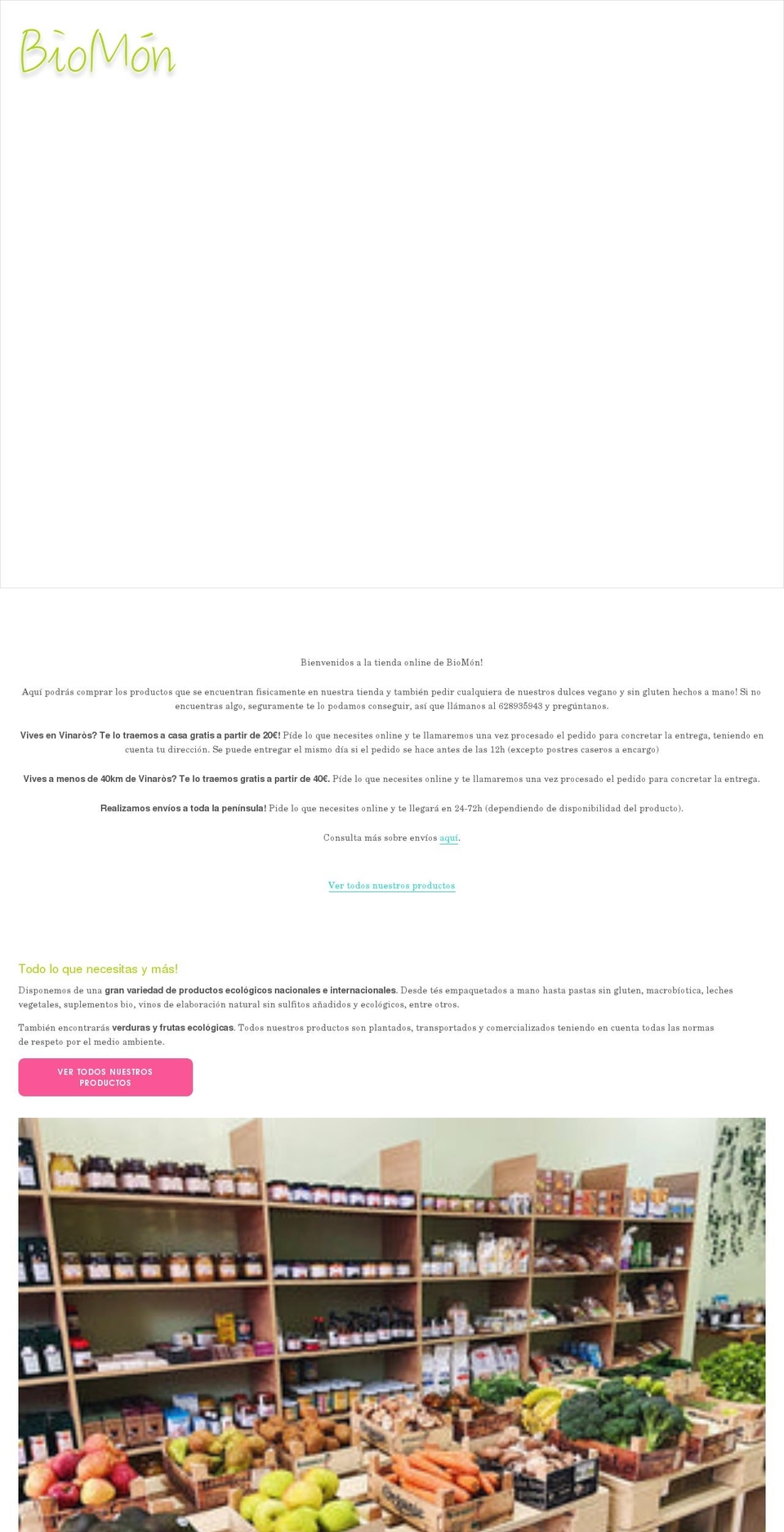 biomon.es shopify website screenshot