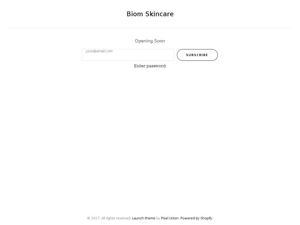 biomskincare.com shopify website screenshot