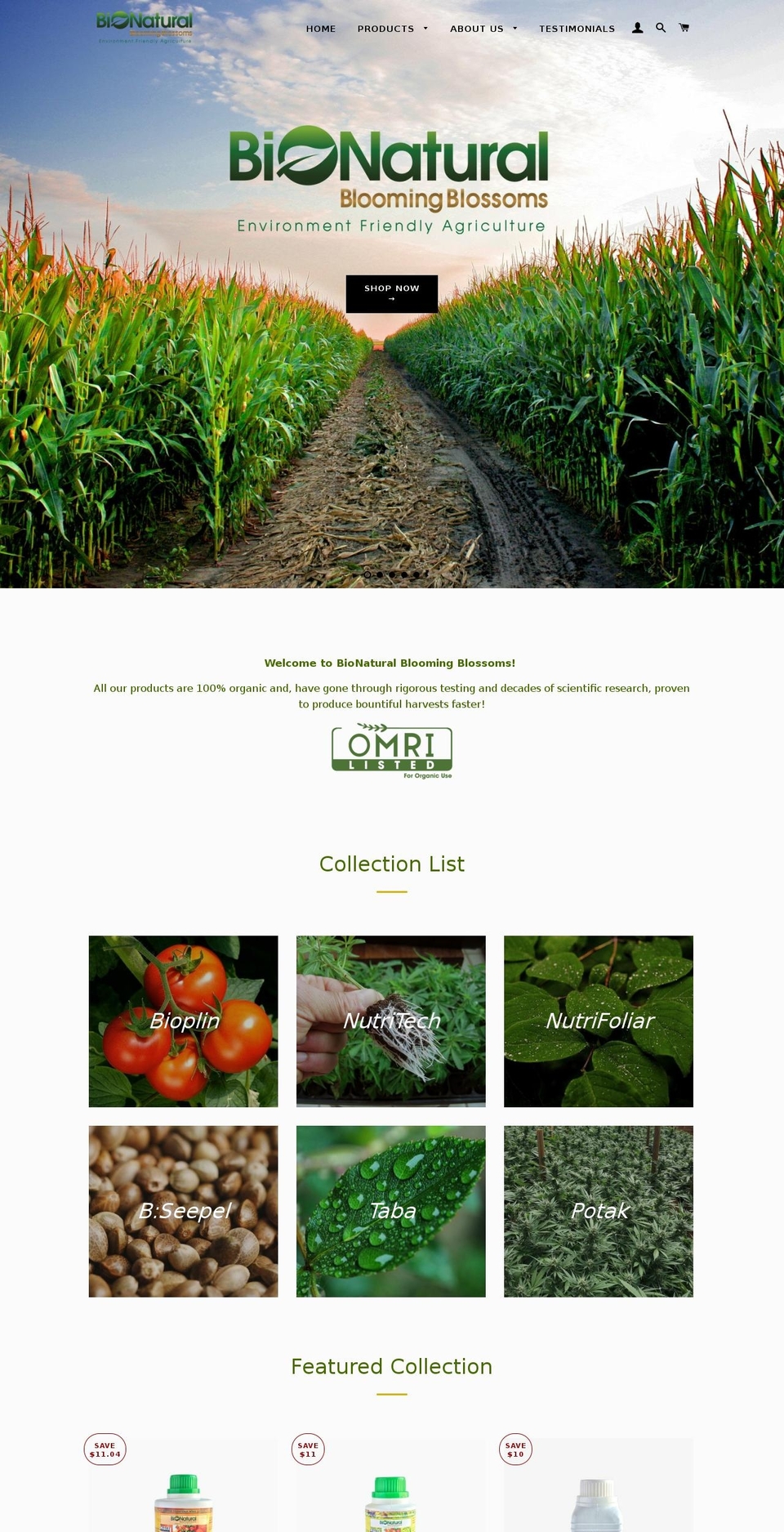 bionaturalpro.com — Shopify storefront screenshot