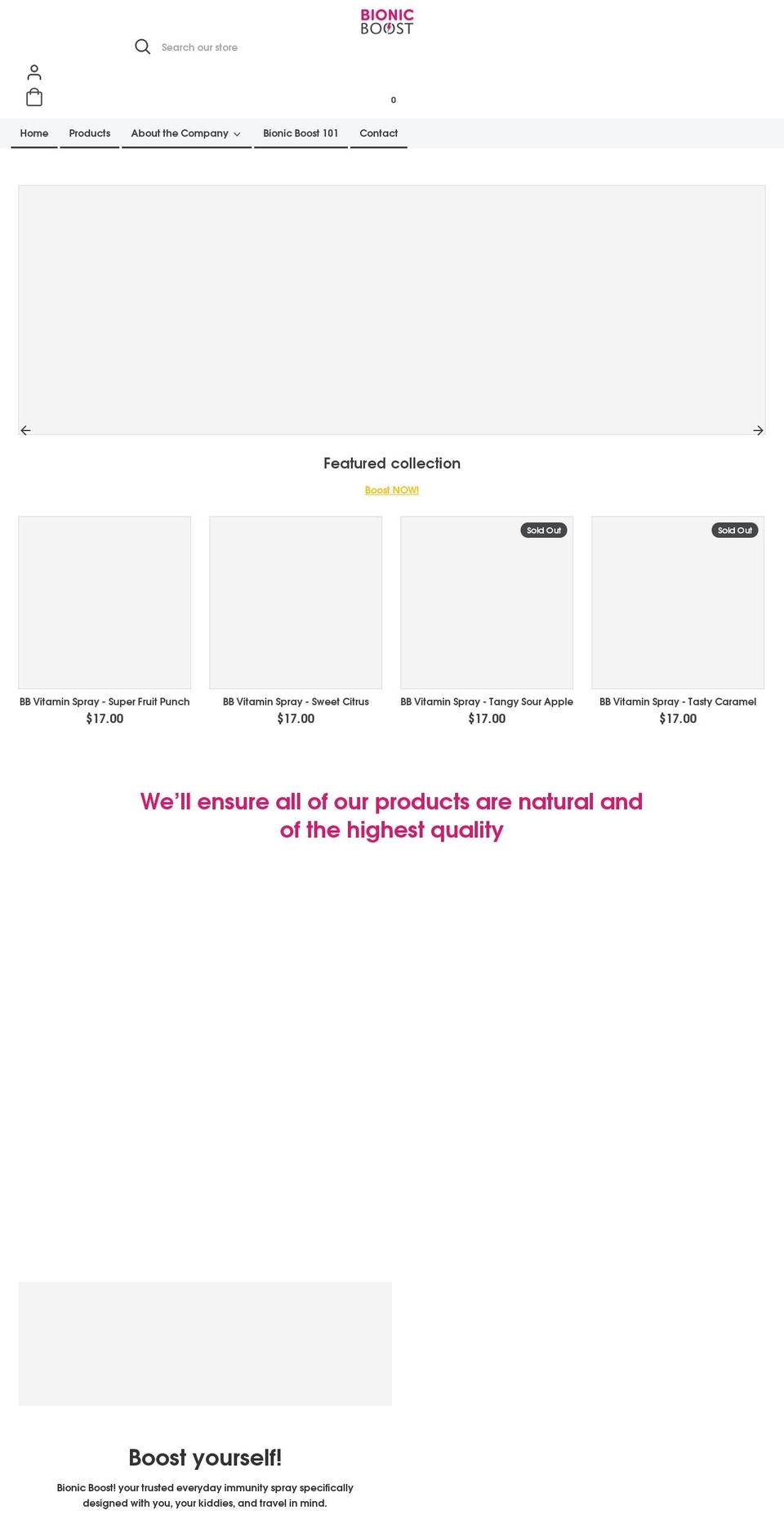 bionicboost.com shopify website screenshot