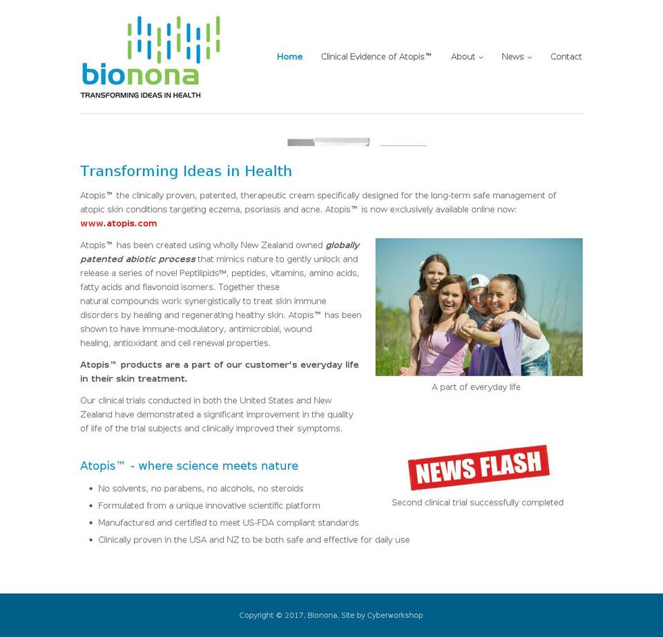 bionona.com shopify website screenshot