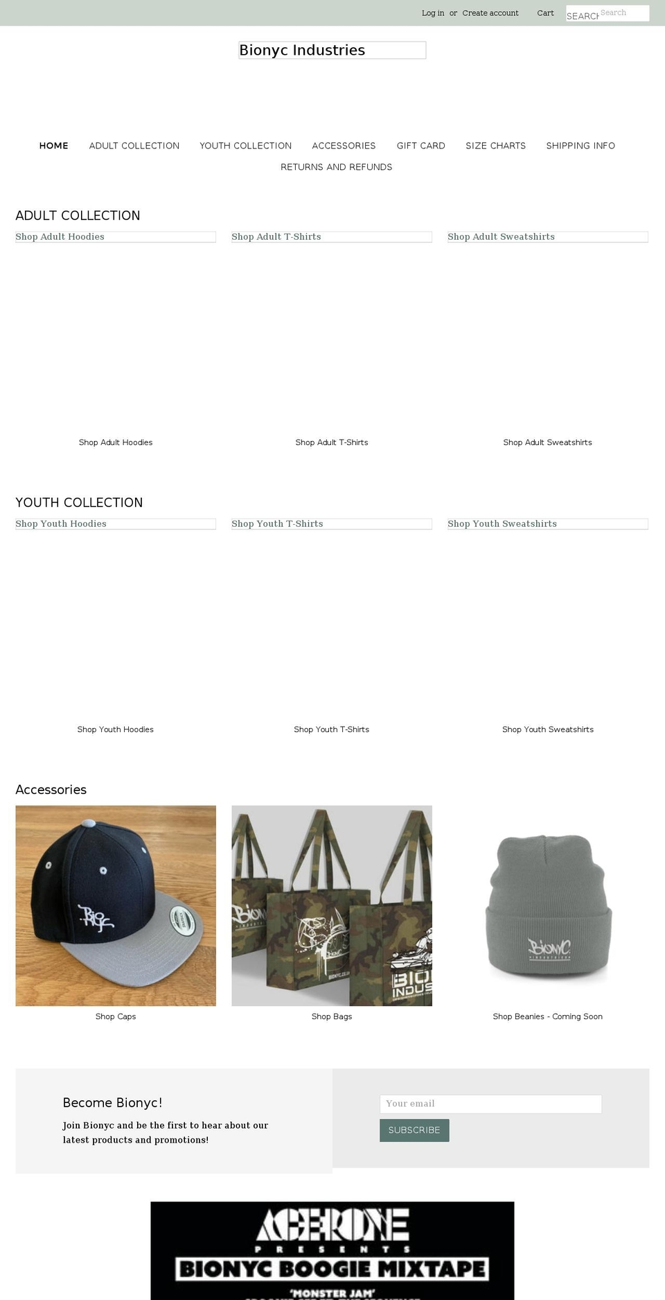 bionyc.co.uk shopify website screenshot