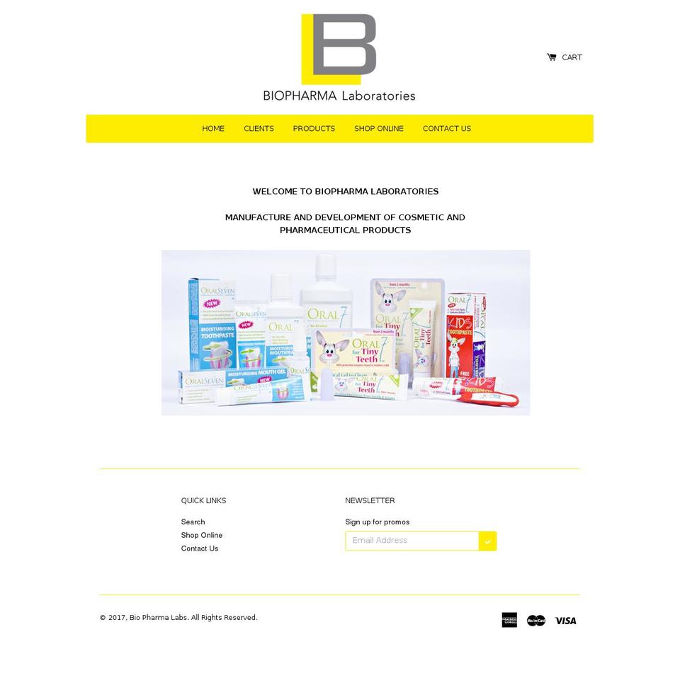 Solo Shopify theme site example biopharmalabs.com