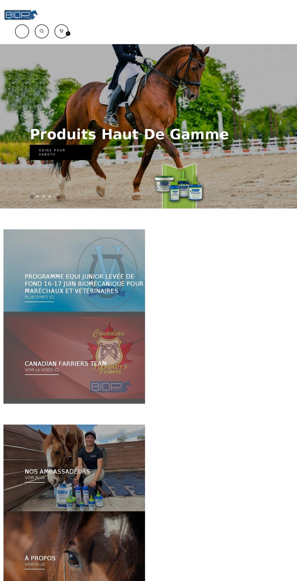 Flozen-home Shopify theme site example biopteq.com