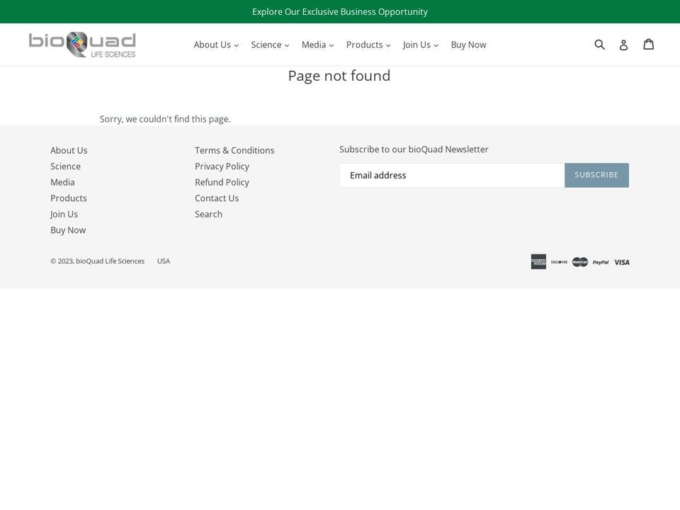 bioquad.com shopify website screenshot