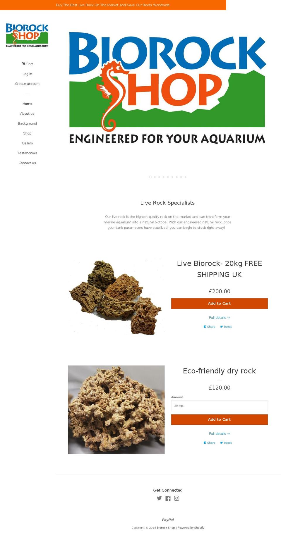 biorockshop.com shopify website screenshot