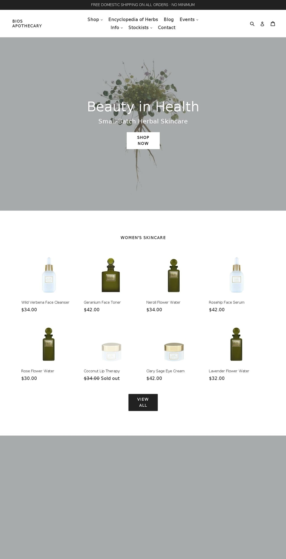 biosapothecary.com shopify website screenshot