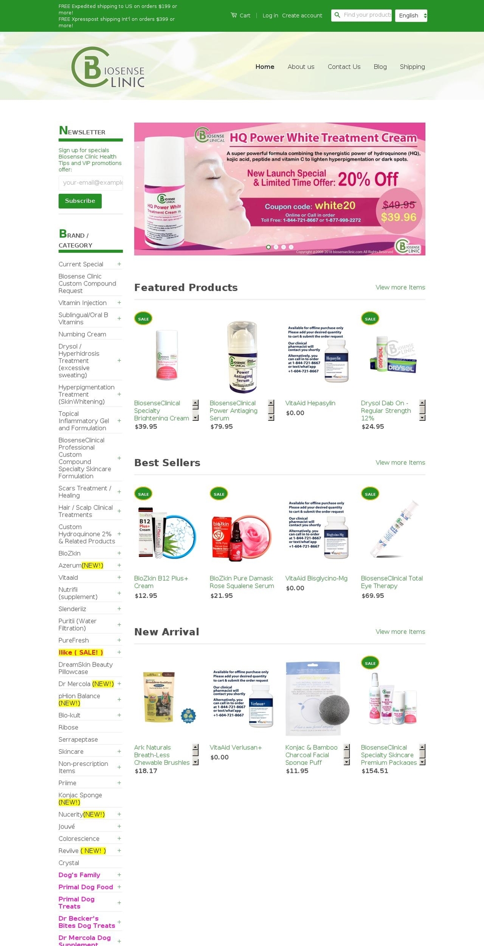 biosense-clinic.com — Shopify storefront screenshot