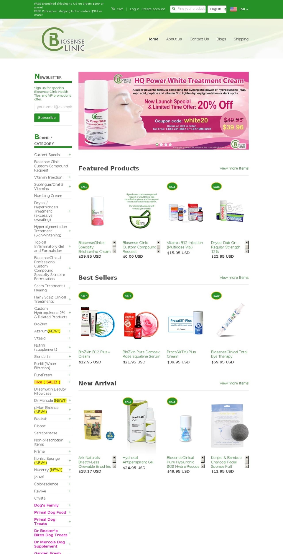 biosenseclinicpharmacy.com — Shopify storefront screenshot