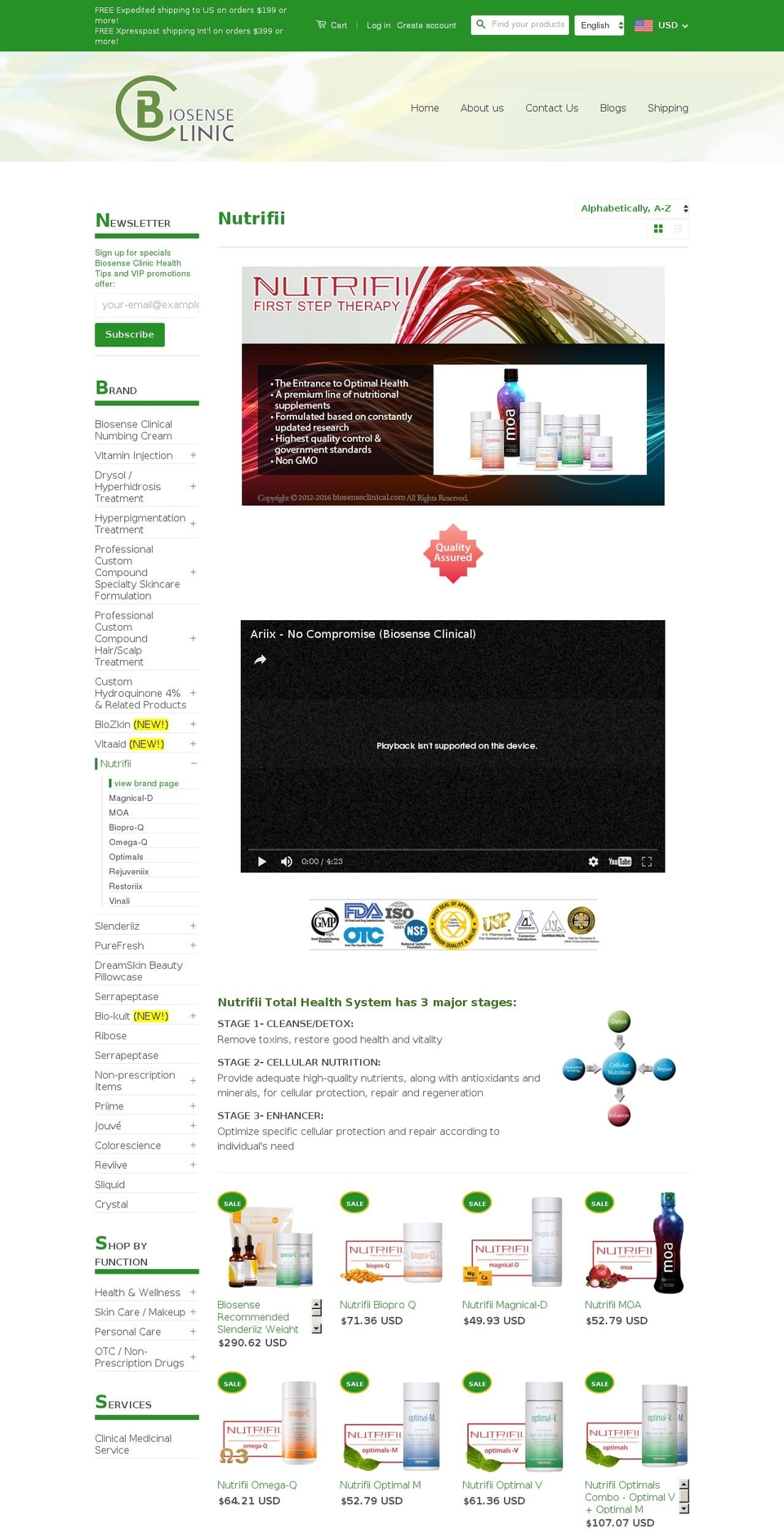 biosensenutrifii.com shopify website screenshot