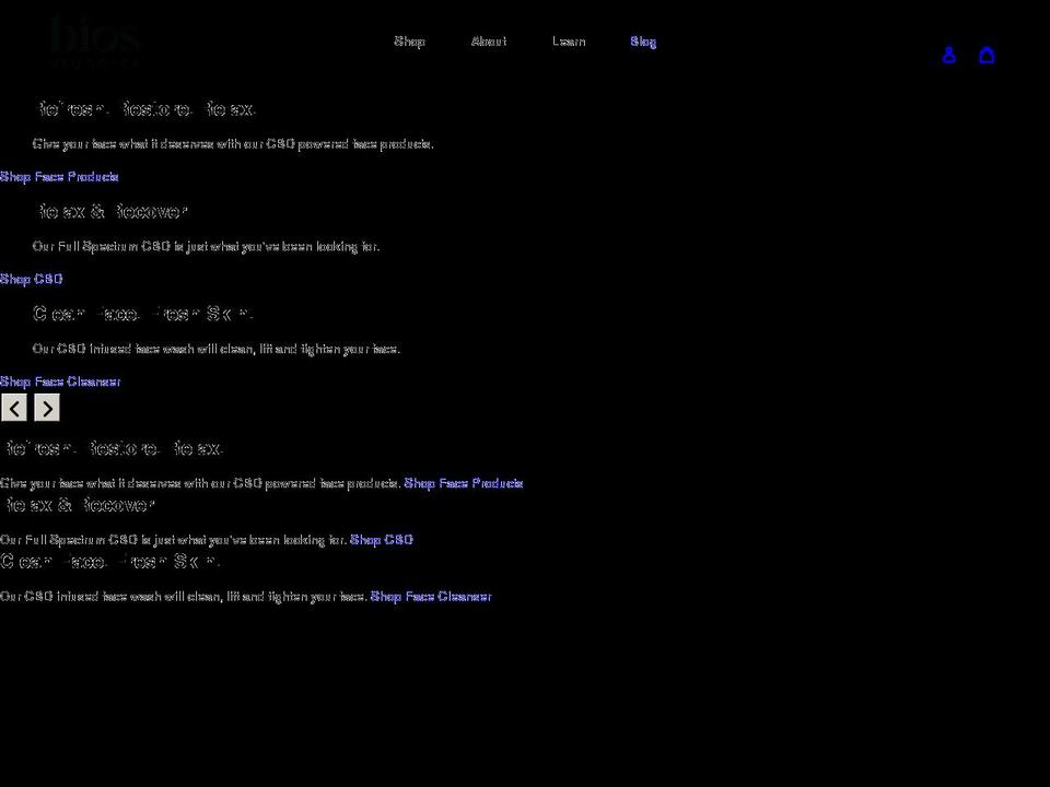 biosorganics.myshopify.com shopify website screenshot