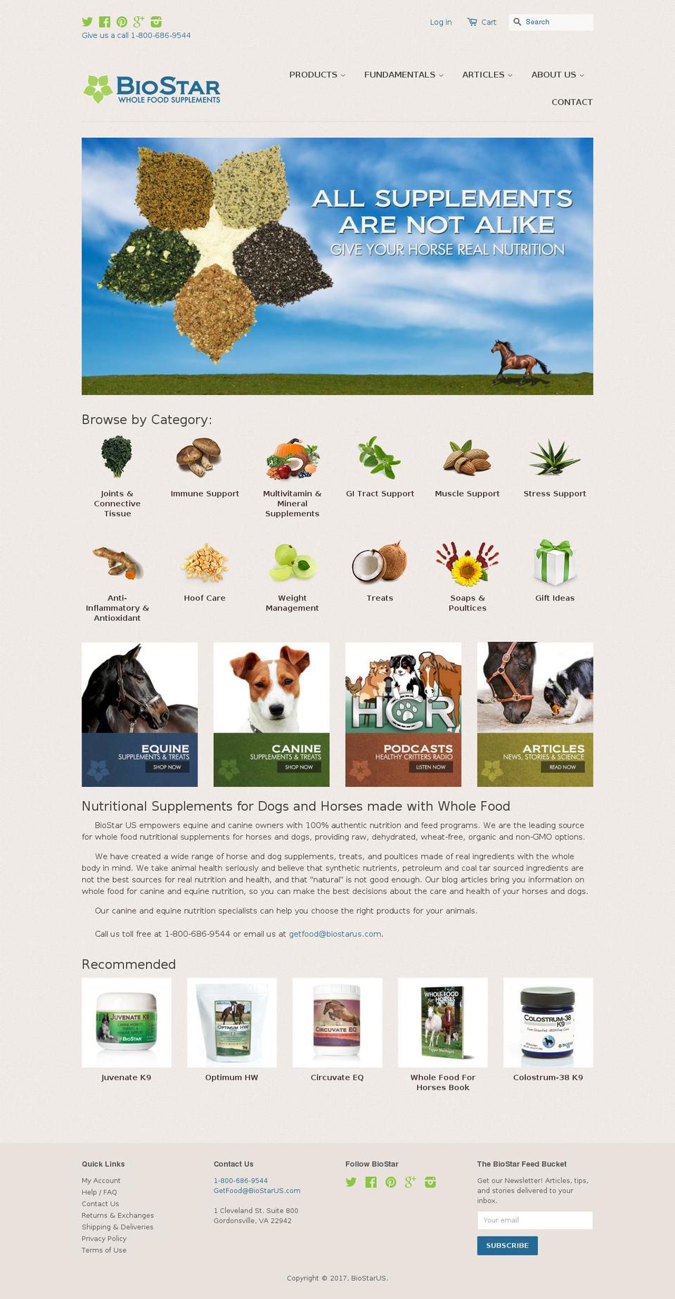 biostarus.com shopify website screenshot