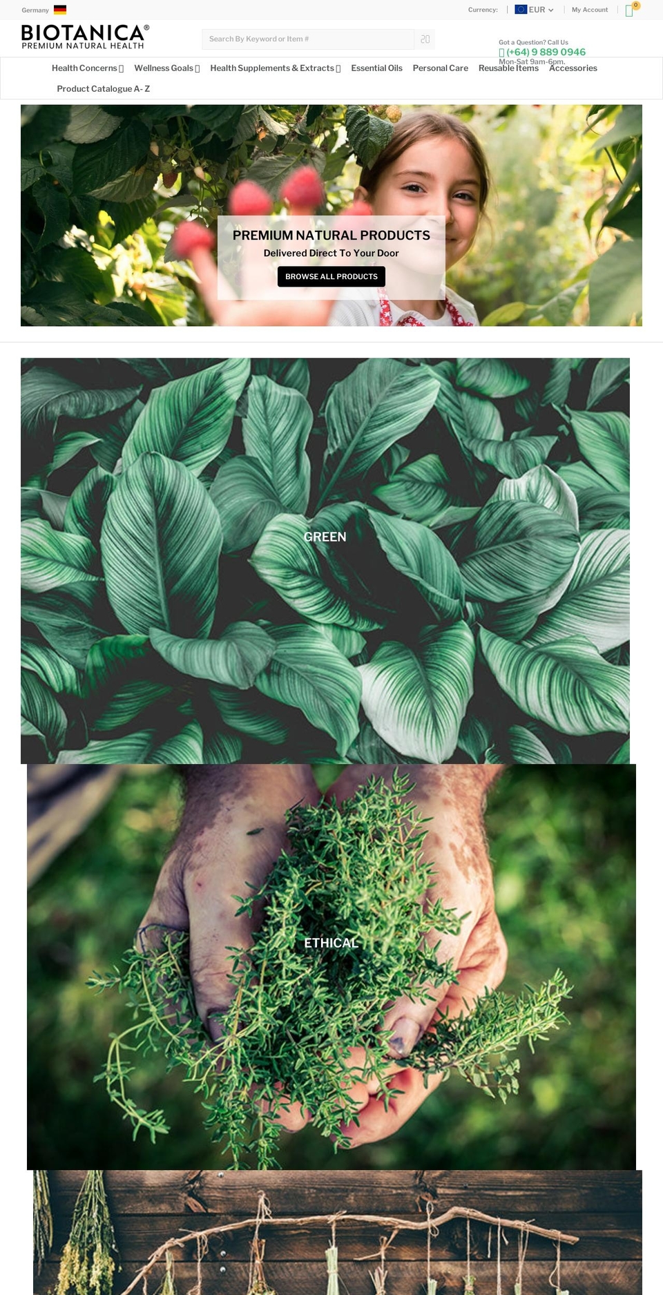 biotanicahealth.com shopify website screenshot