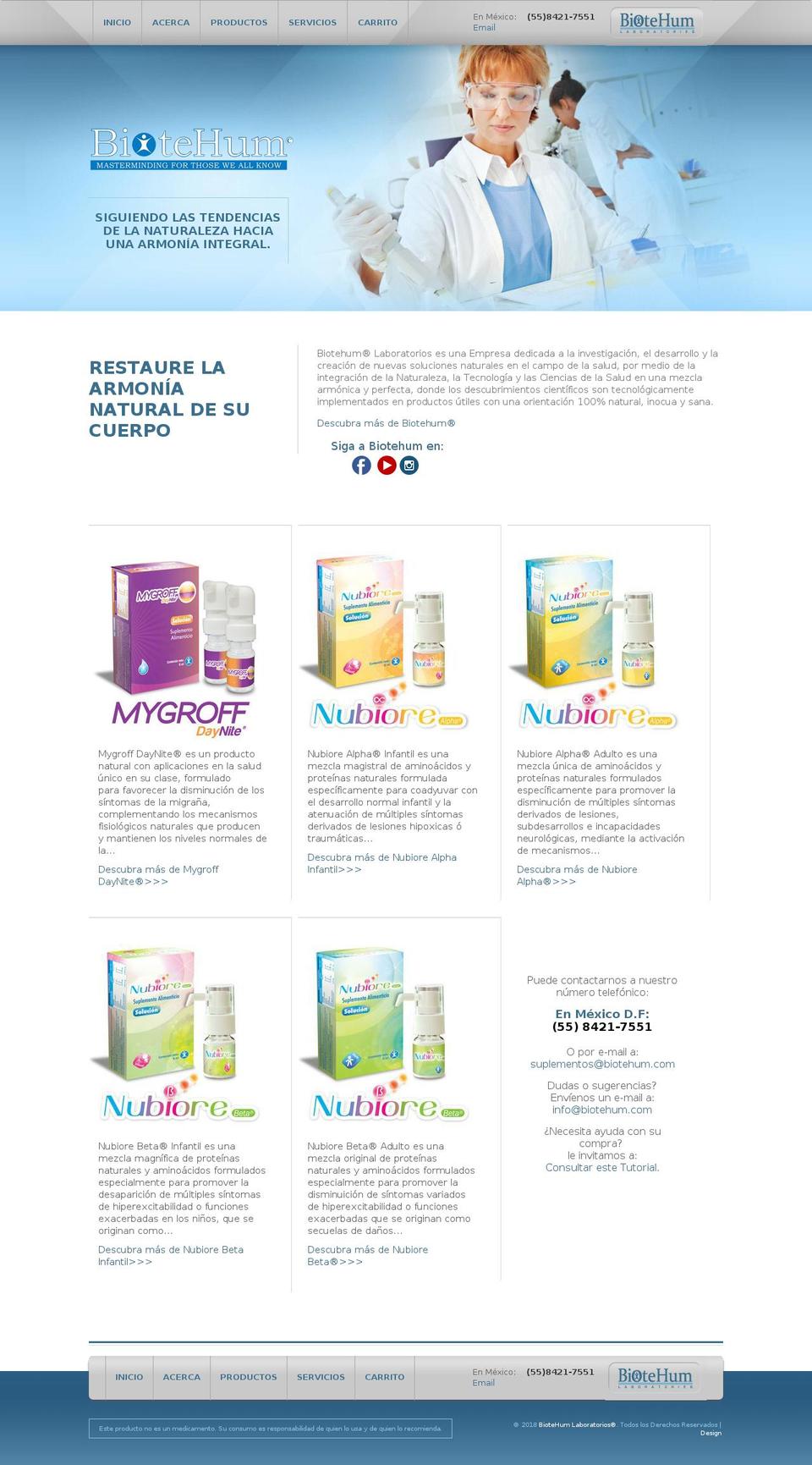 biotehum.com — Shopify storefront screenshot