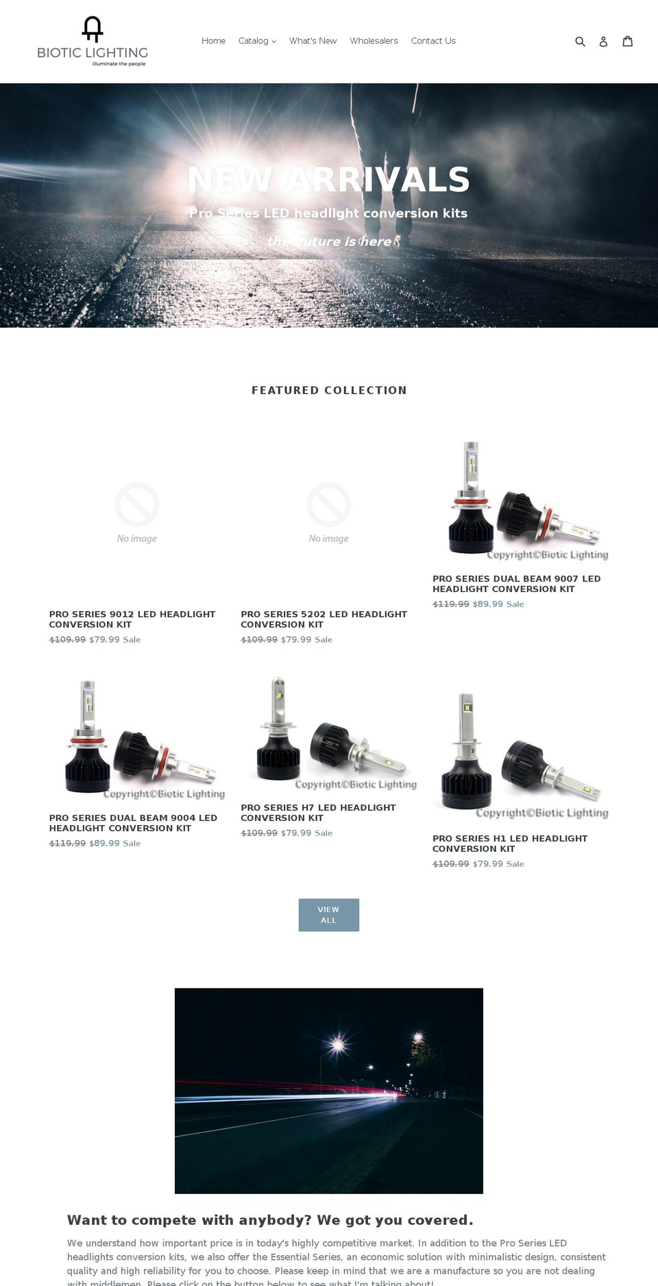 bioticlighting.com — Shopify storefront screenshot