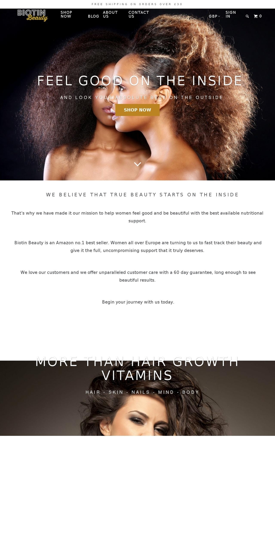 biotinbeauty.com shopify website screenshot