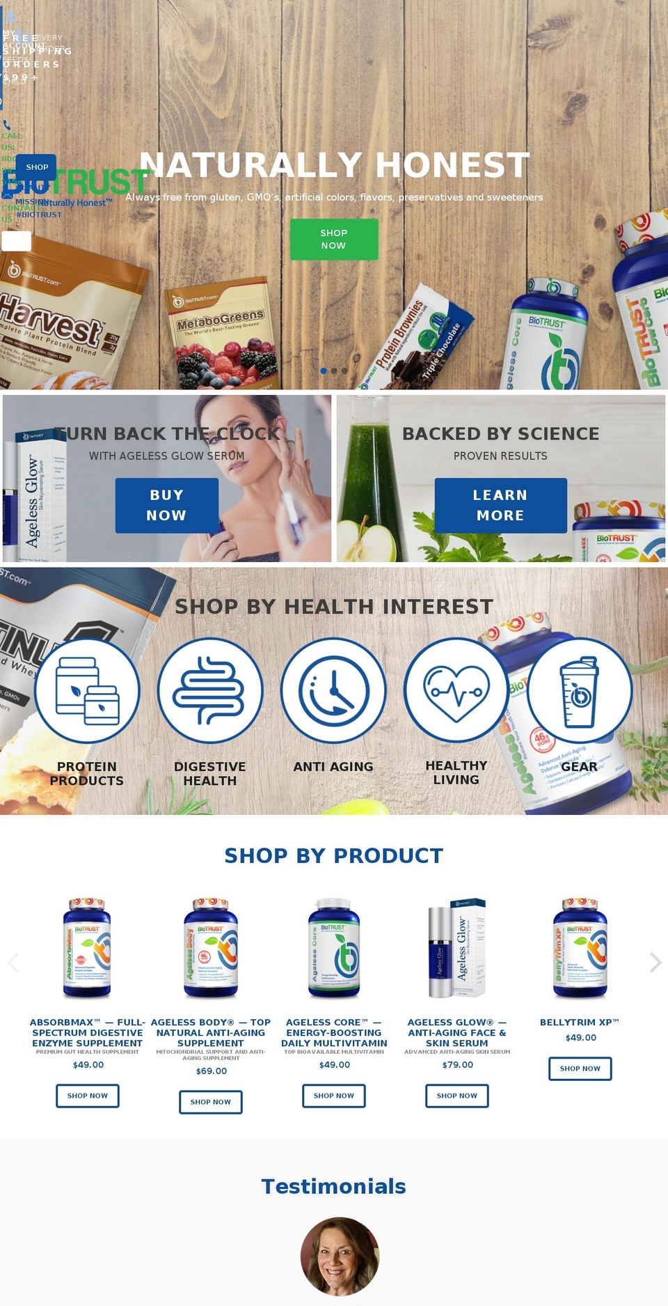 biotrustnutrition.com shopify website screenshot