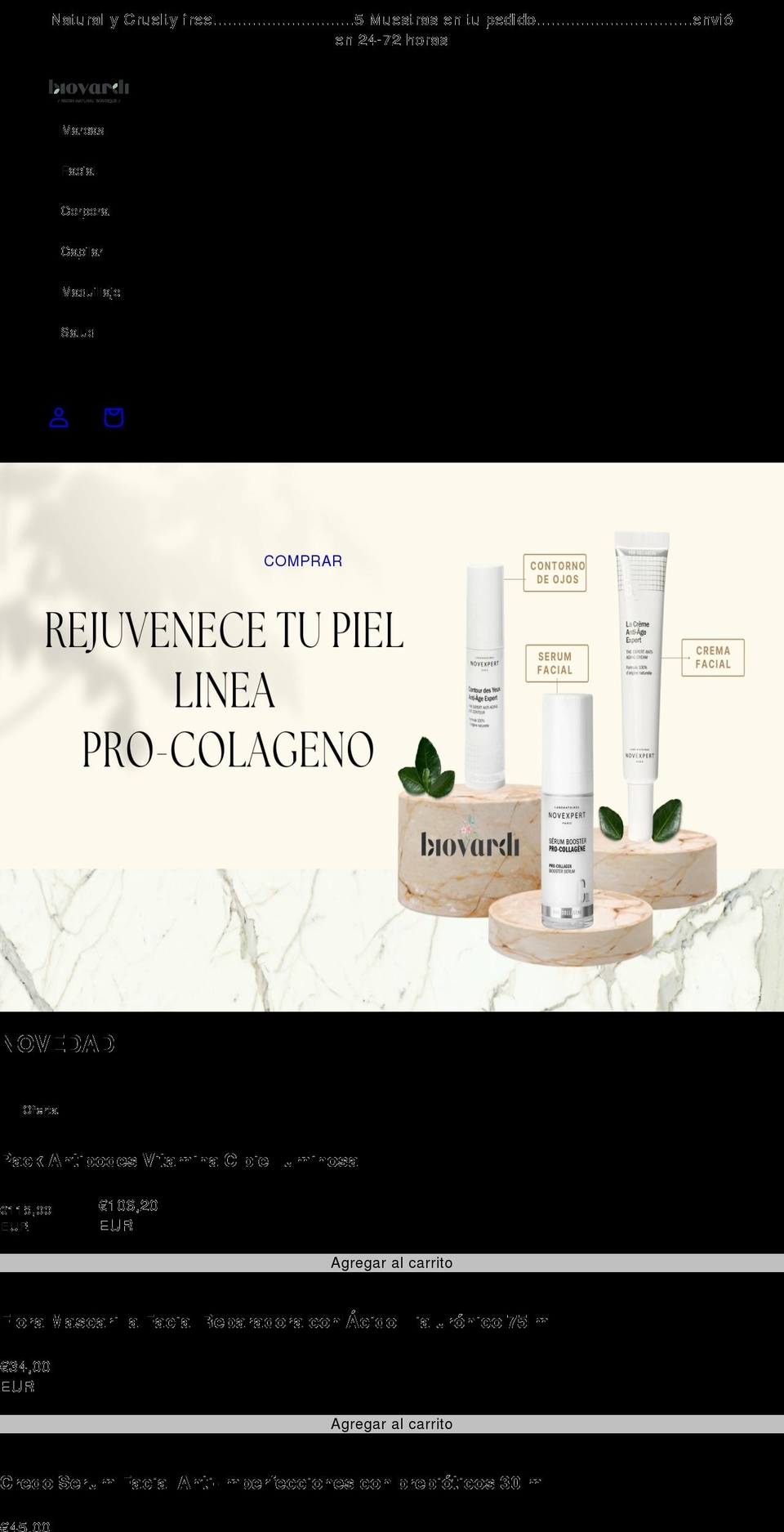 biovardi.com shopify website screenshot