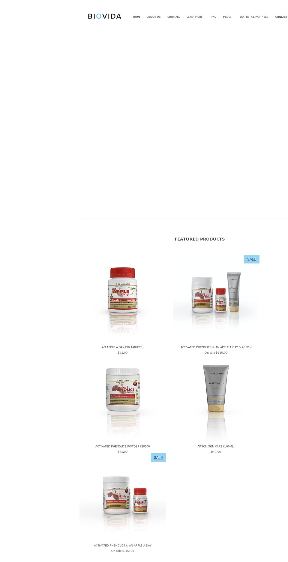 biovida.com shopify website screenshot