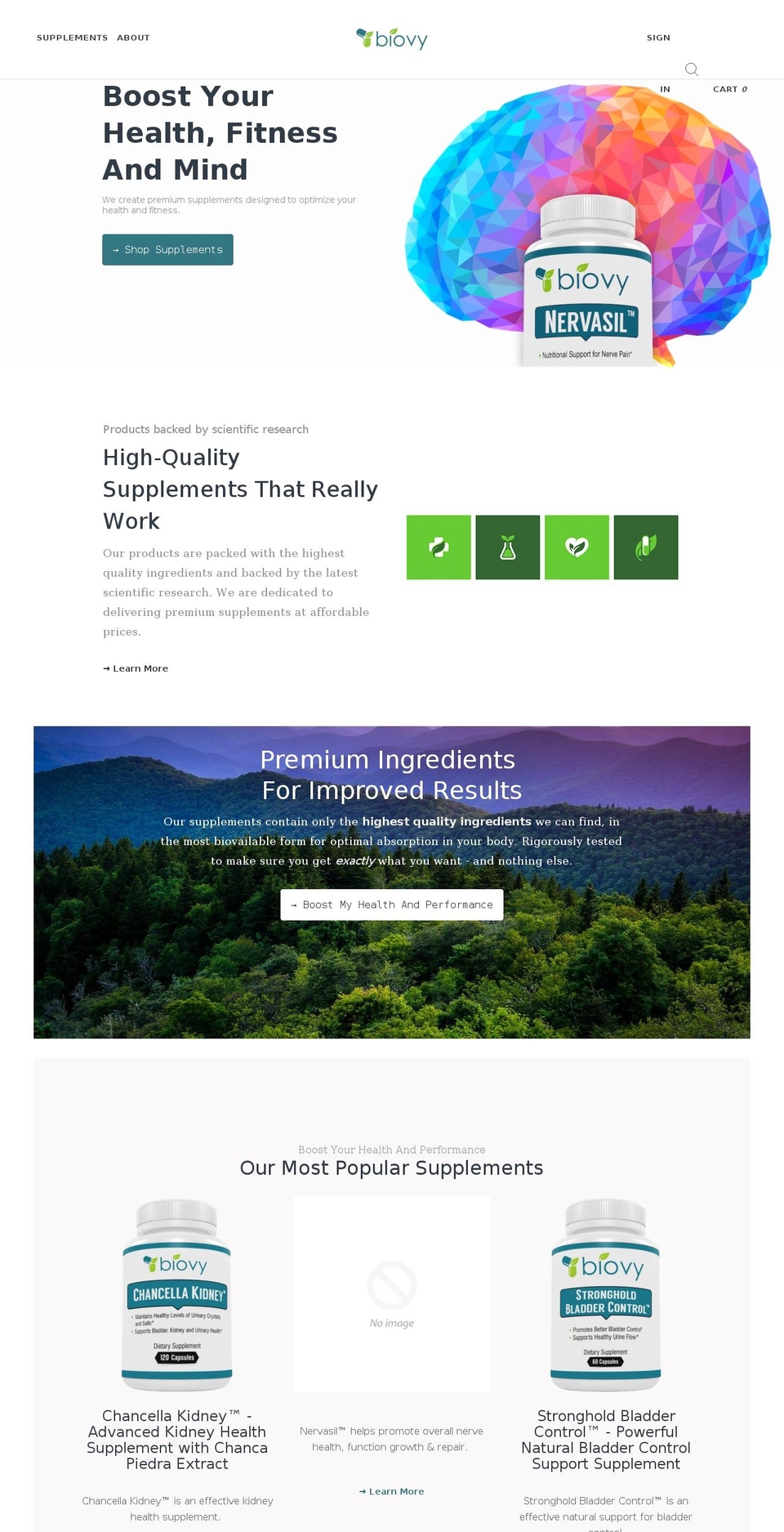 biovy.com — Shopify storefront screenshot