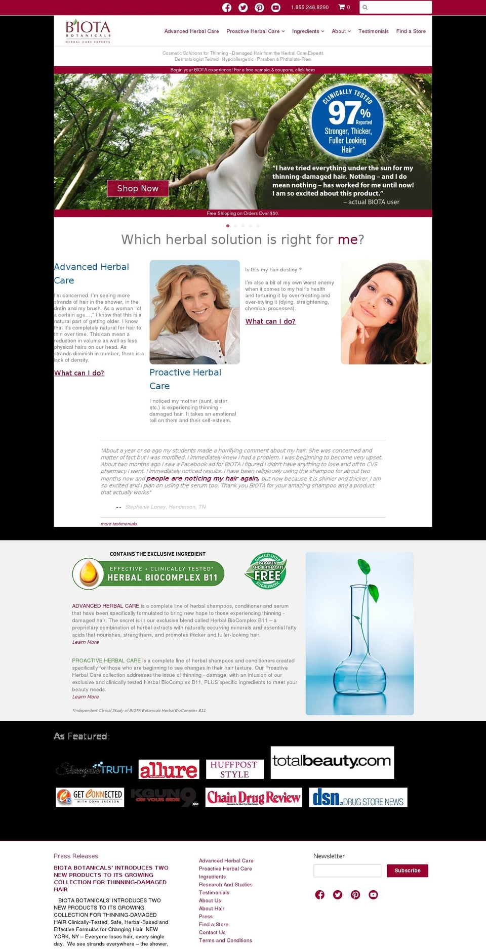 BIOTA Shopify theme site example bioxsineusa.com