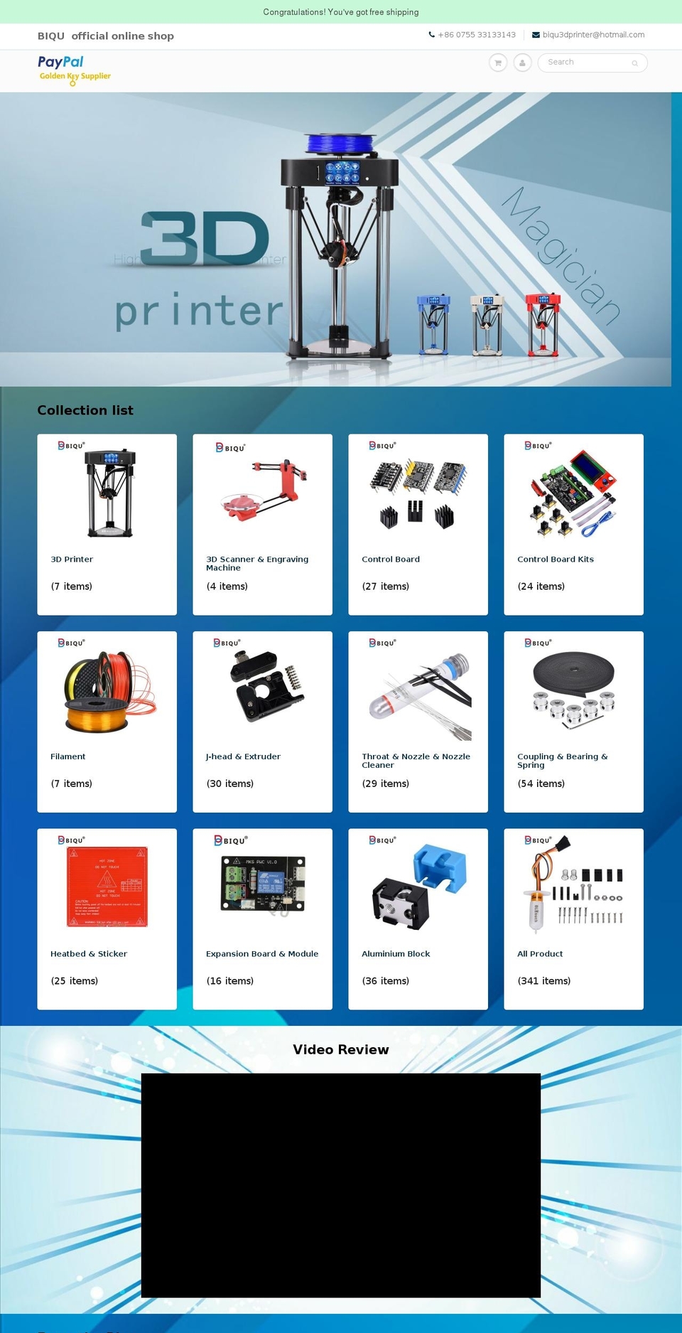 biqu.equipment shopify website screenshot