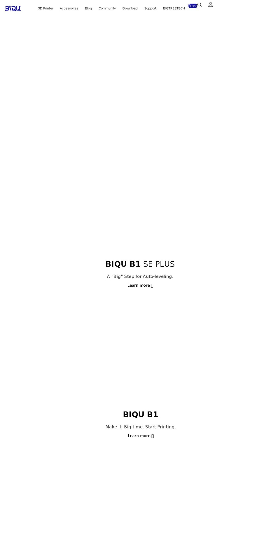 biqu3d.com shopify website screenshot