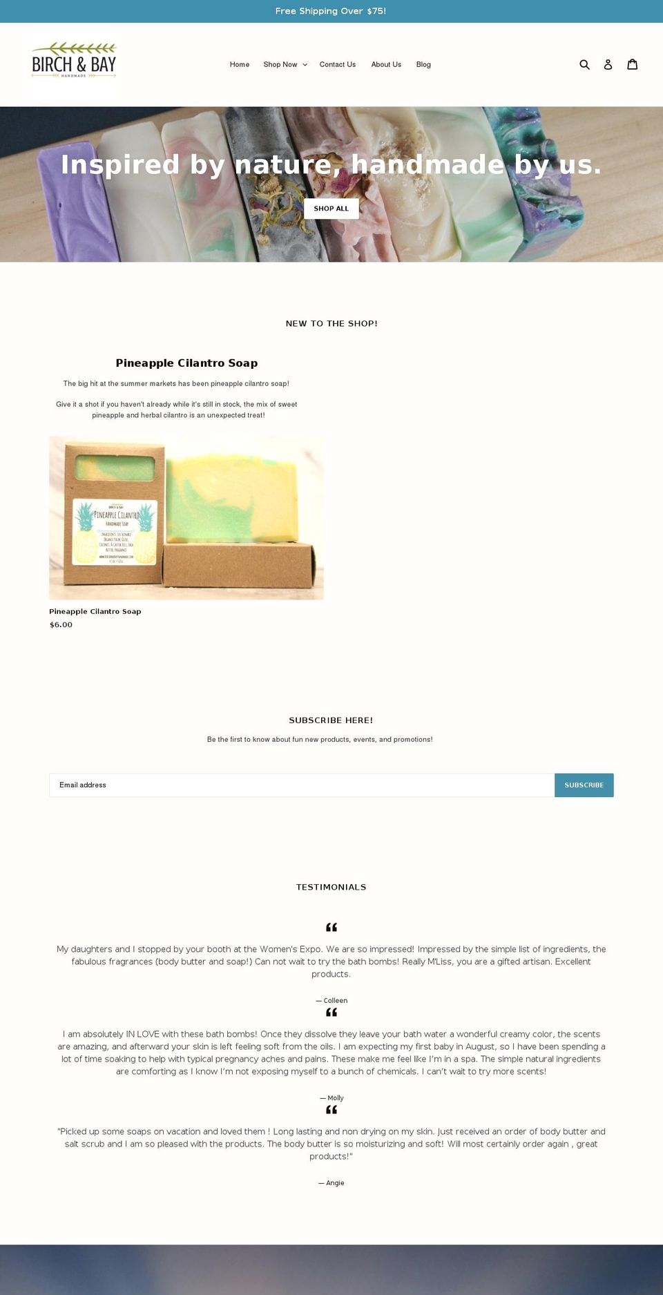 birchandbayhandmade.com — Shopify storefront screenshot