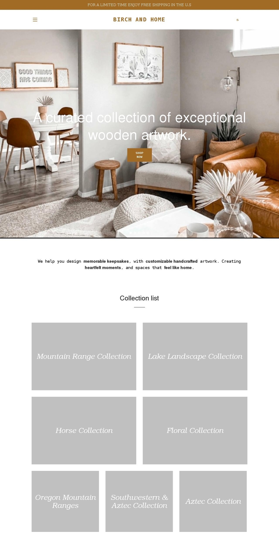 birchandhome.com shopify website screenshot