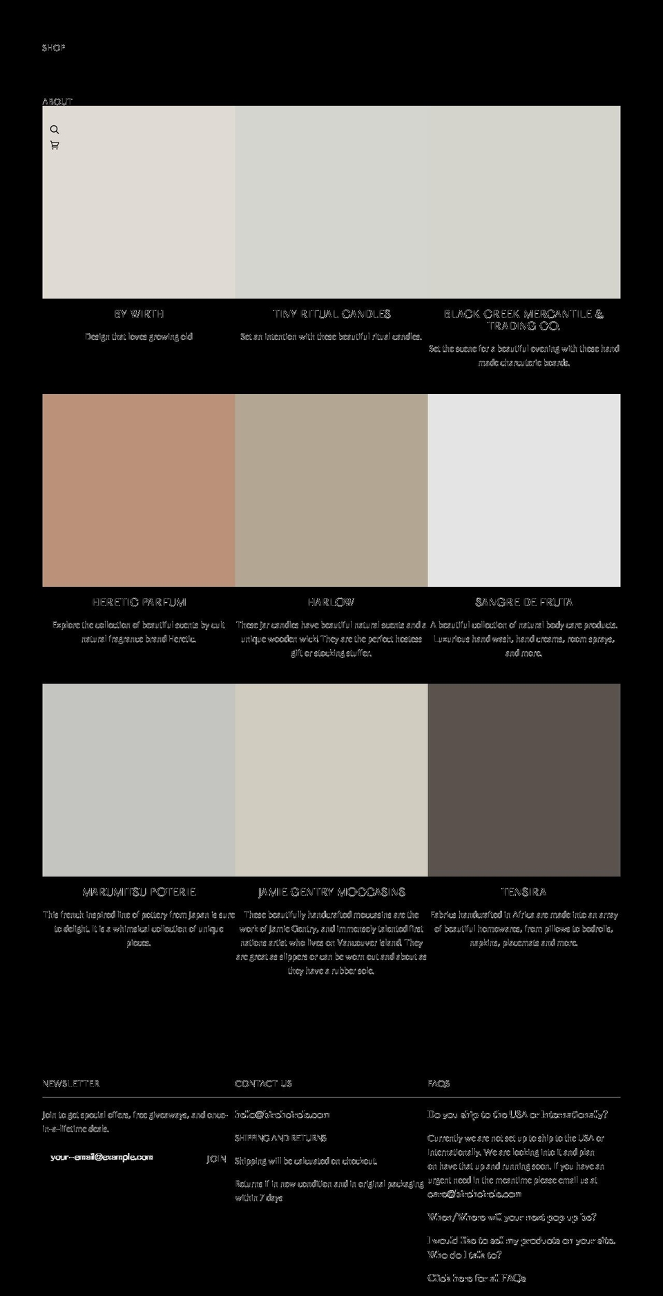 birchcircle.com shopify website screenshot