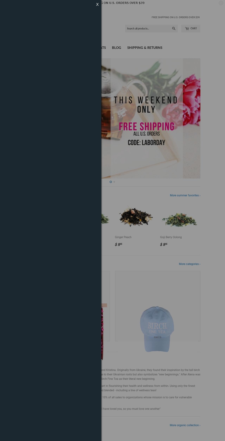 birchfinetea.com — Shopify storefront screenshot