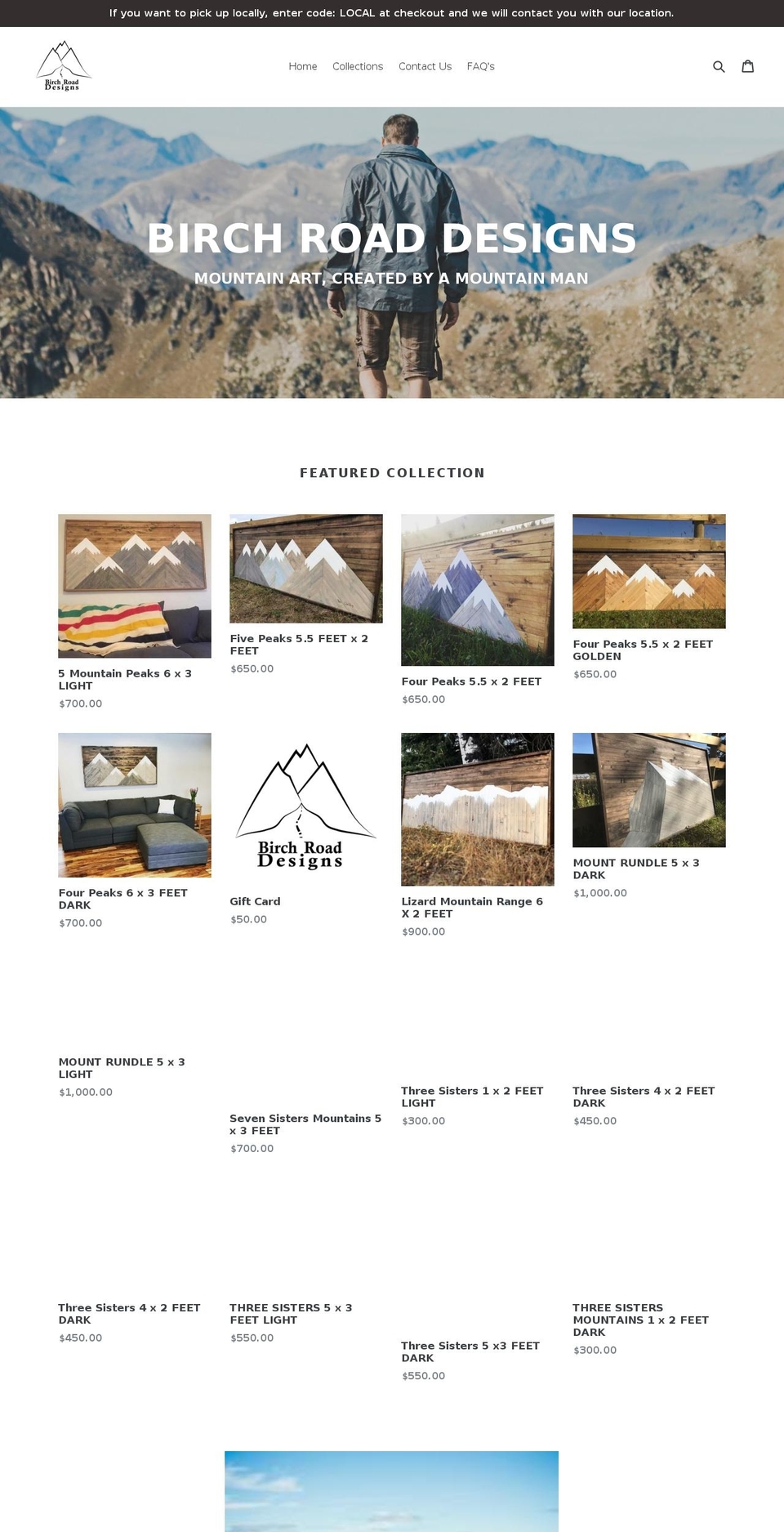 birchroaddesigns.com shopify website screenshot