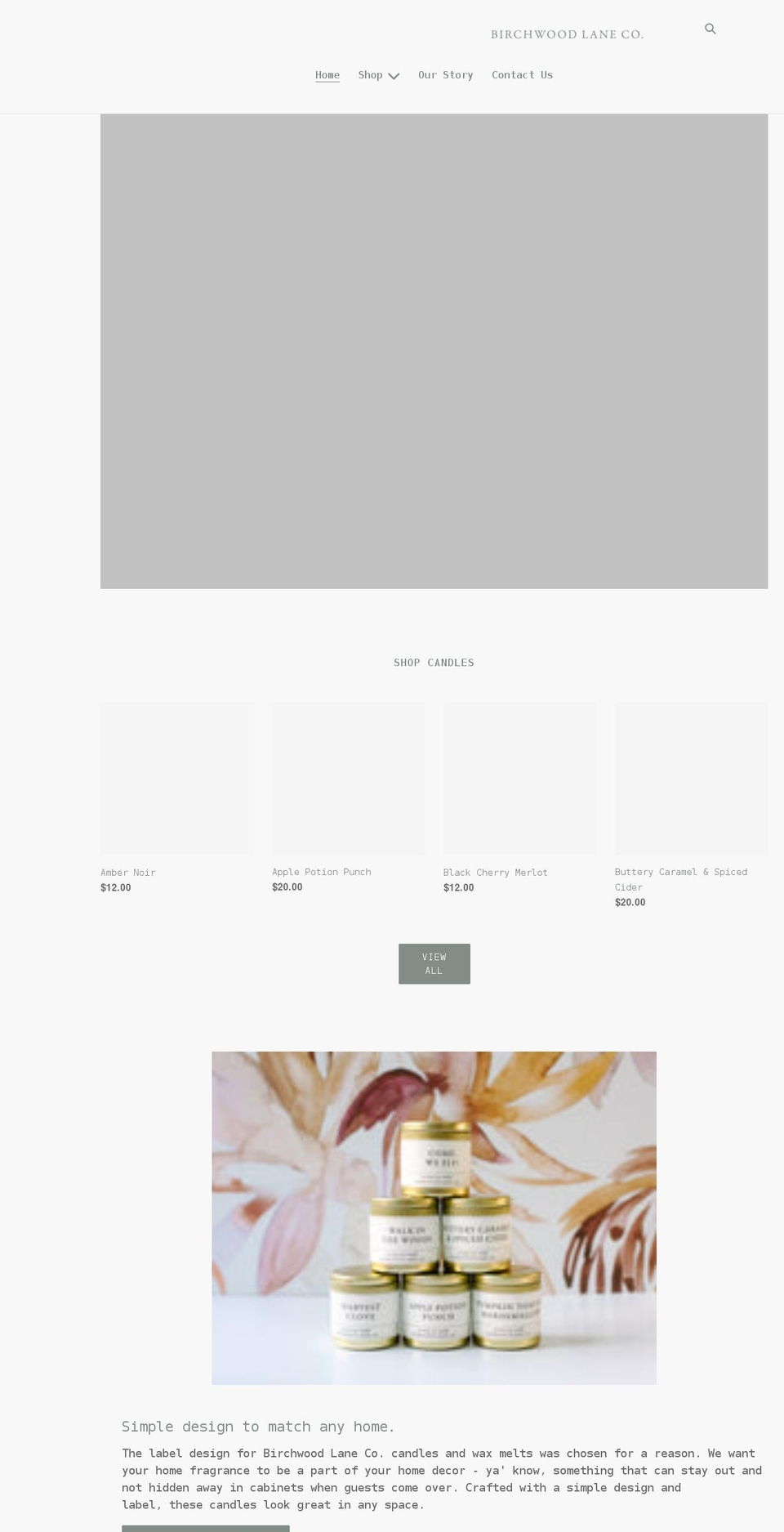 birchwoodlaneco.com shopify website screenshot