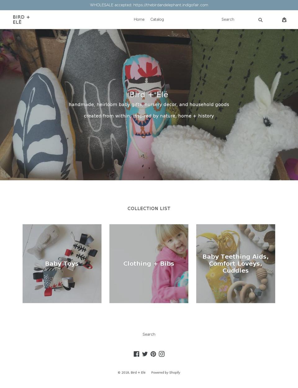 birdandele.com — Shopify storefront screenshot