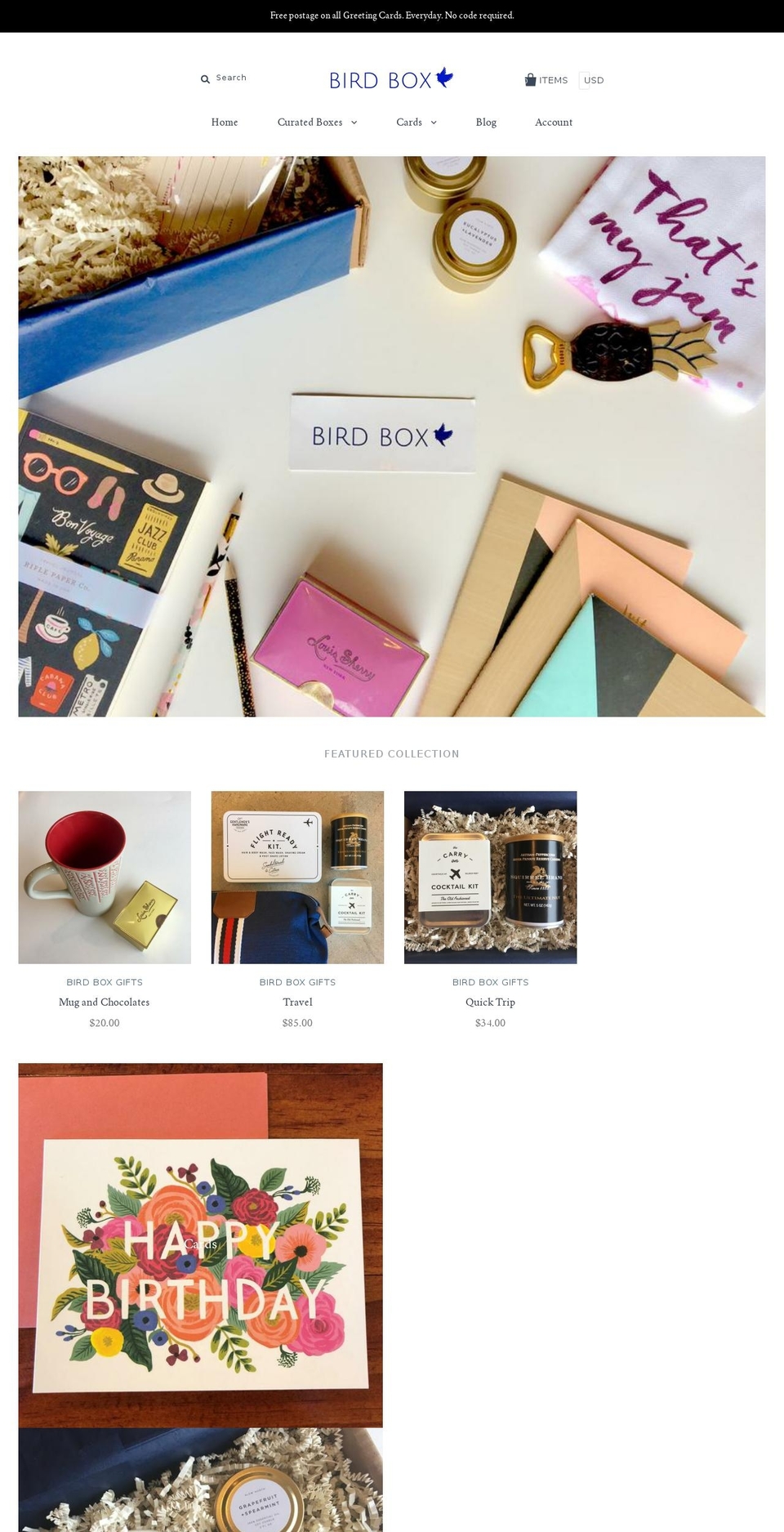 birdboxgifts.com — Shopify storefront screenshot